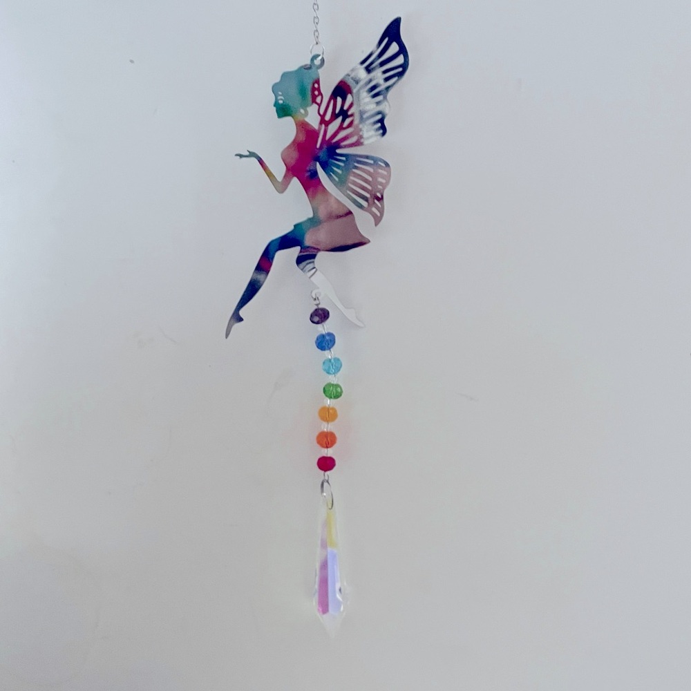 Fairy Butterfly Beaded Sun Catcher Hanging Crystal Wind Chimes Car decor New - Picture 8 of 16